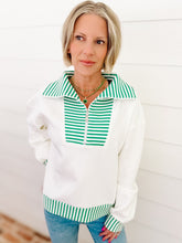 Entro Half-zip Scuba Knit Pullover-Green