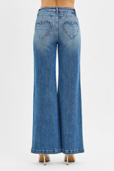 Risen High Rise Heart Back Pocket Jean