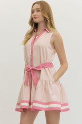 Entro Sleeveless Mini Dress-Pink