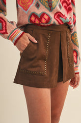 &Merci Studded Suede Skort