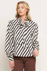 Black/Off White Stripe Blouse