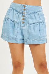 Risen Slouchy Denim Shorts