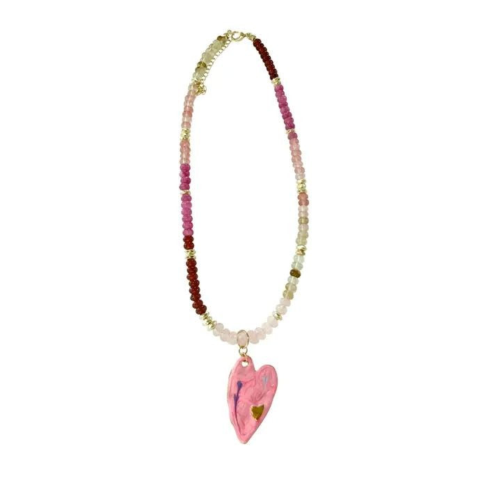 Gemelli Farrah Beaded Heart Necklace