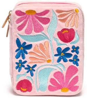 Retro Flower Jewelry Zip Case