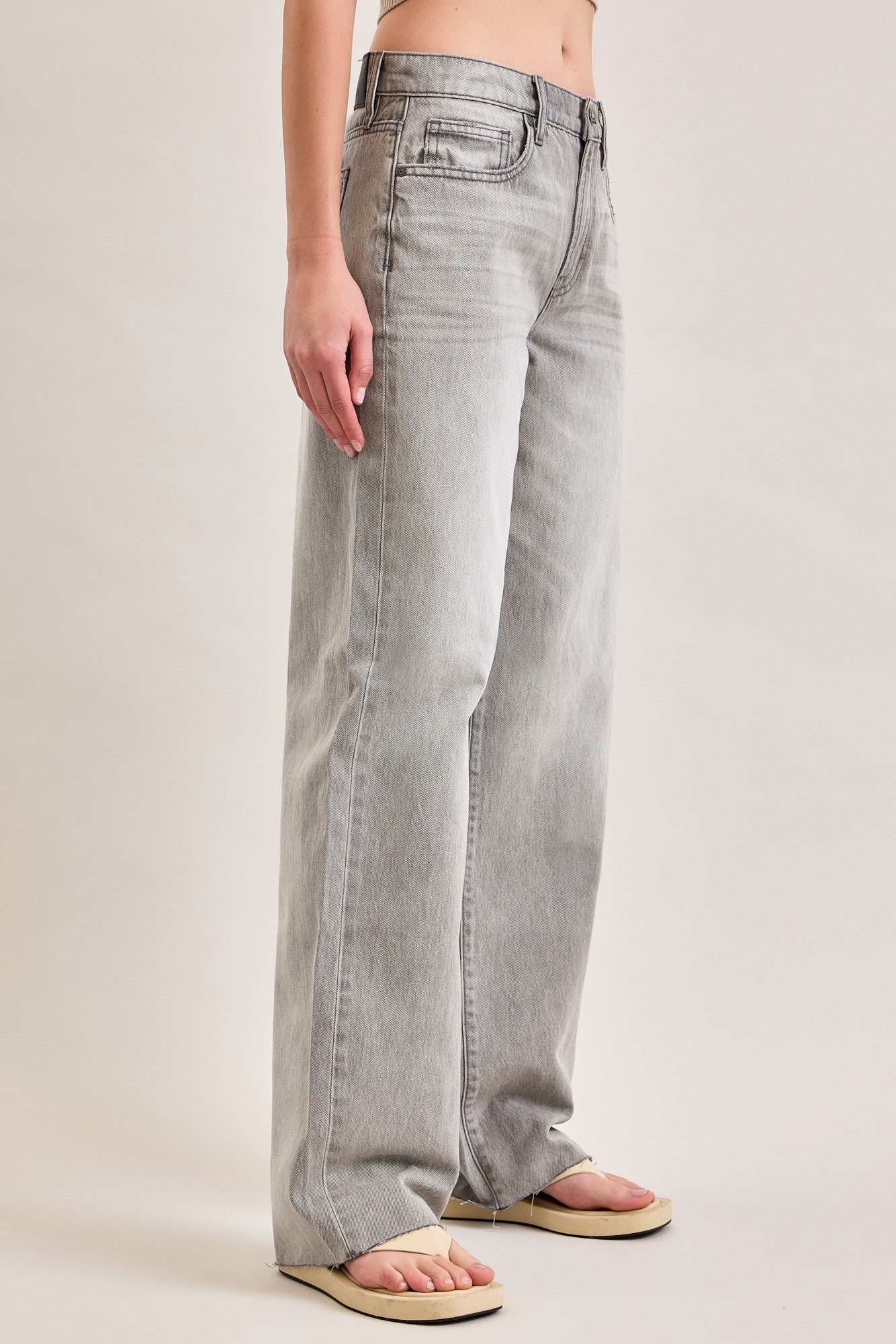 Hidden Classic Low Slung Baggy Jean-Light Grey