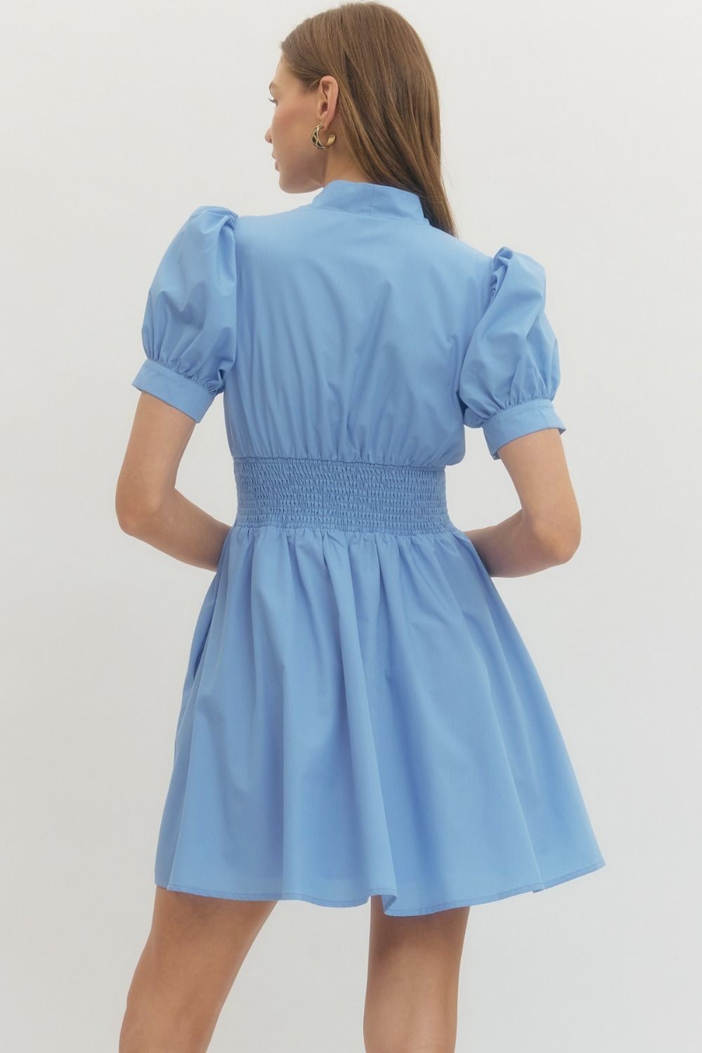Entro Puff-Sleeve Mini Dress