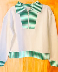 Entro Half-zip Scuba Knit Pullover-Green