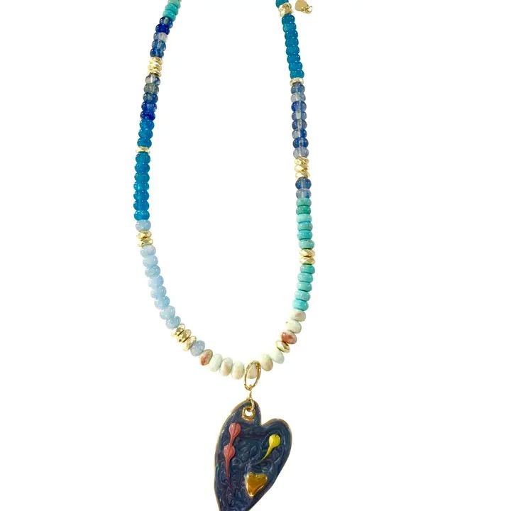 Gemelli Farrah Beaded Heart Necklace