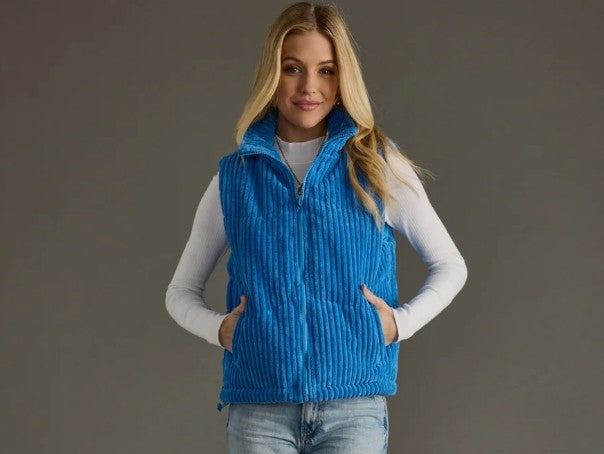 Panache Blue Corduroy Vest