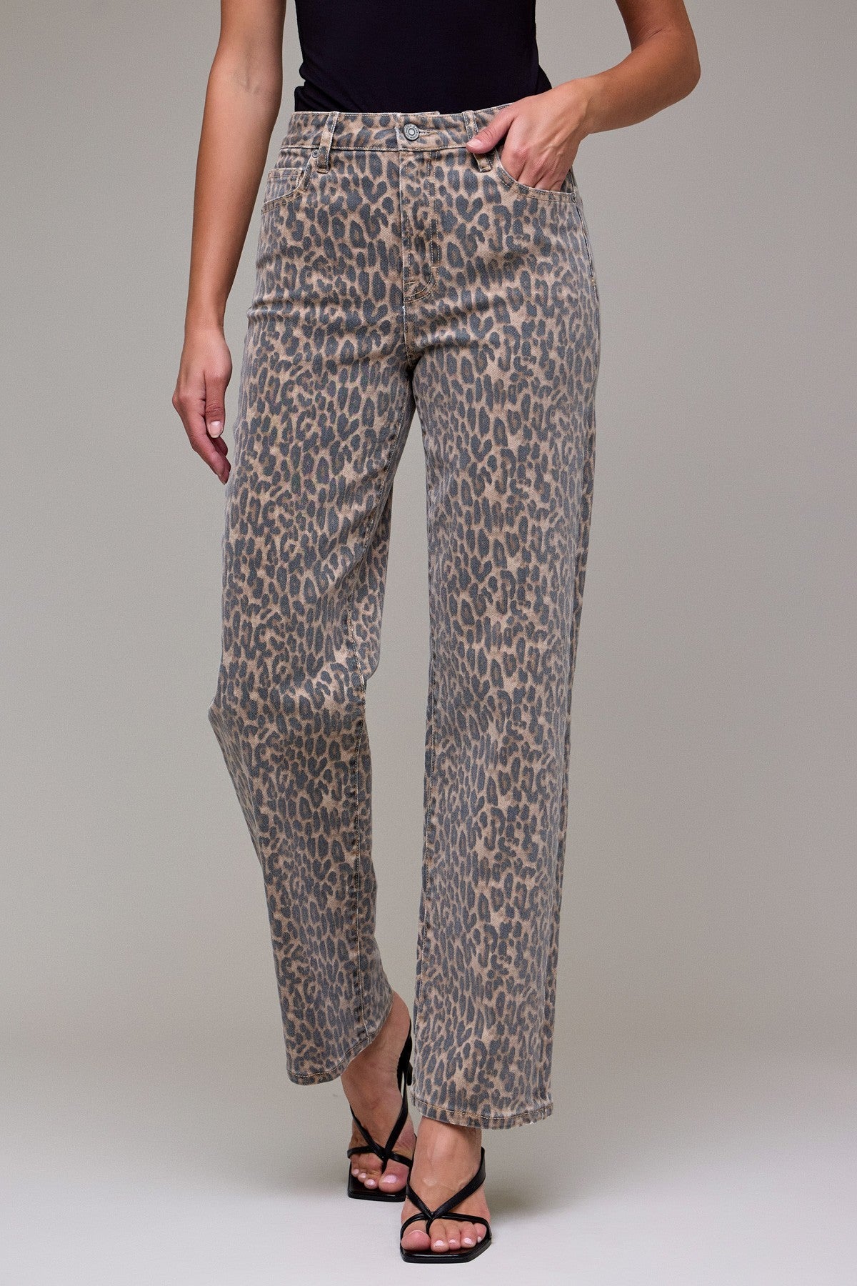 Hidden Cheetah Straight leg jeans
