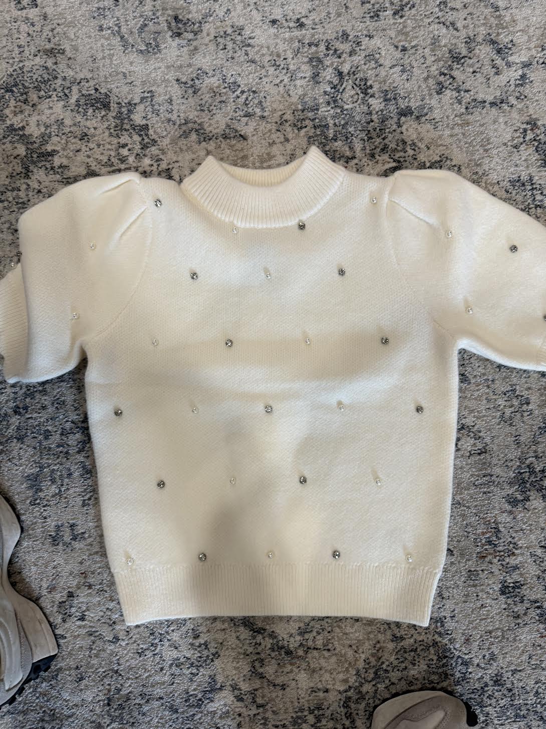 English Factory Rhinestone/Pearl Sweater