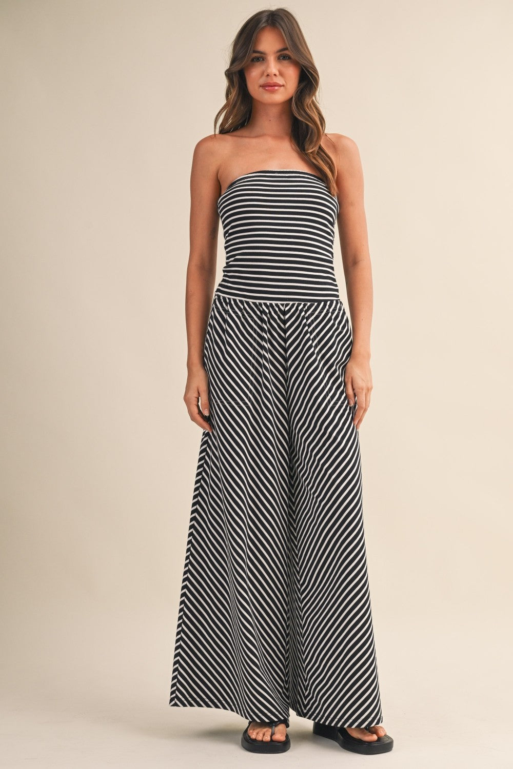 Klesis Striped Knit Jumpsuit