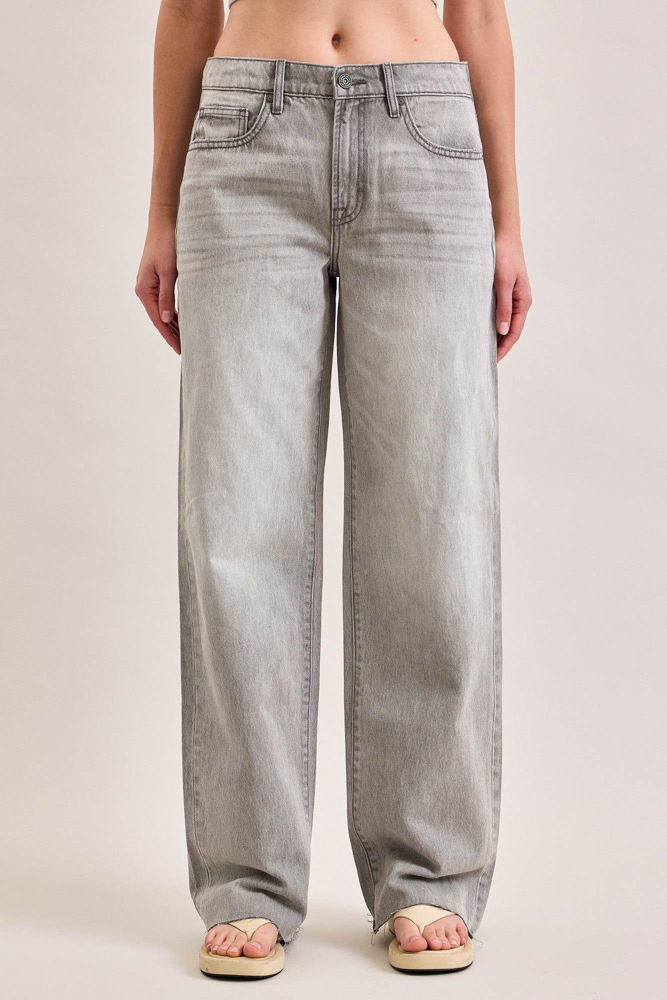 Hidden Classic Low Slung Baggy Jean-Light Grey