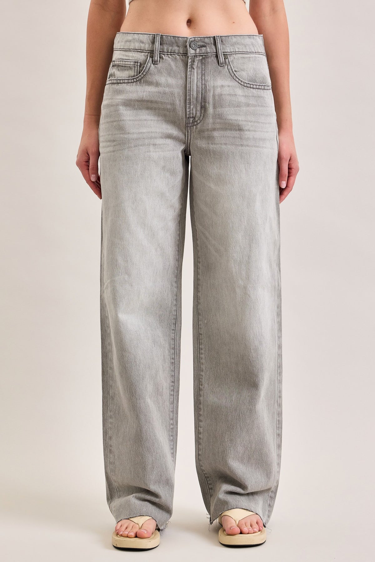 Hidden Classic Low Slung Baggy Jean-Light Grey