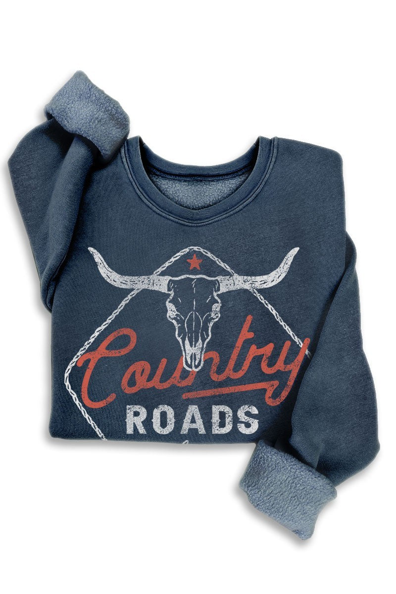 HRT&LUV Navy Country Roads Sweatshirt