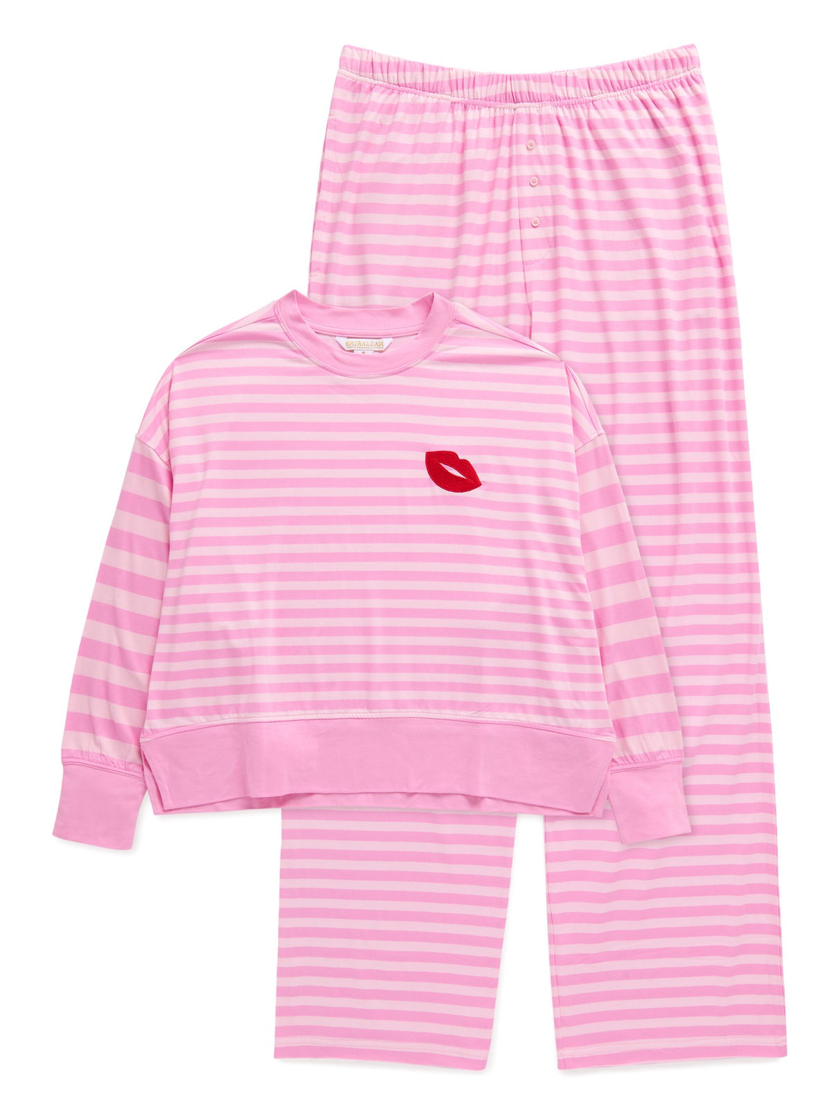 Shiraleah Pink/White Striped Pajama Set