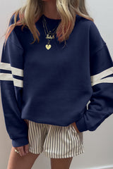 Varsity Striped Sweatshirt Navy
