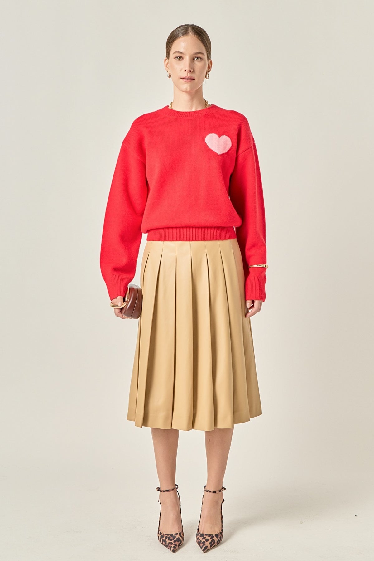 English Factory Red Heart Sweater