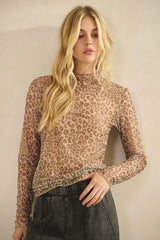 IVE Leopard Mesh Top