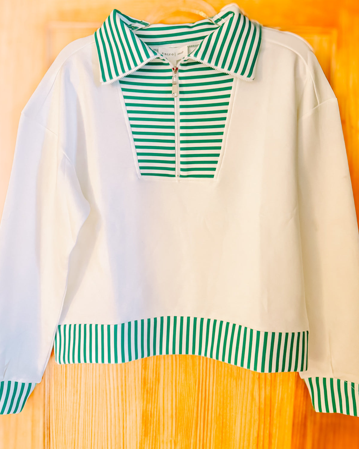 Entro Half-zip Scuba Knit Pullover-Green