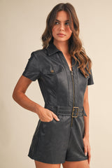 Klesis Faux Leather Jumpsuit