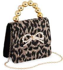 Maude Mini Top Handle Bag, Leopard