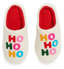 “HO HO HO” Slippers, Ivoryt