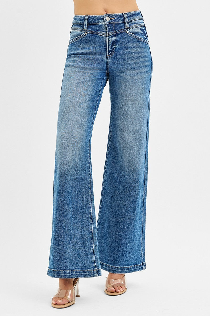 Risen High Rise Heart Back Pocket Jean